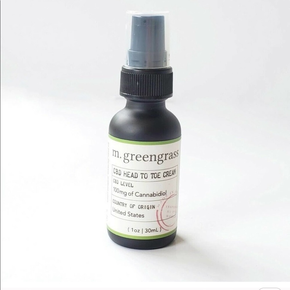 m. greengrass CBD Head to Toe Cream 100mg Cannabidiol made in USA